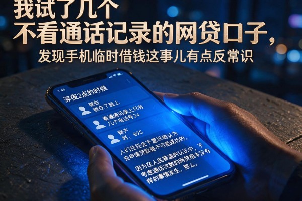 我试了几个不看通话记录的网贷口子，发现手机临时借钱这事儿有点反常识