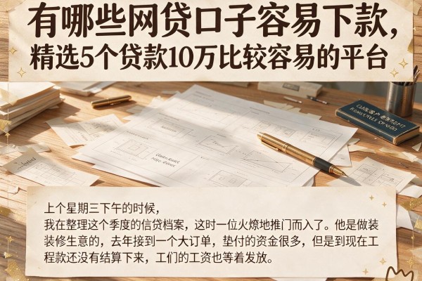 有哪些网贷口子容易下款，精选5个贷款10万比较容易的平台