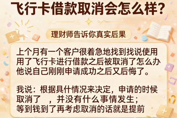 飞行卡借款取消会怎么样？理财师告诉你真实后果
