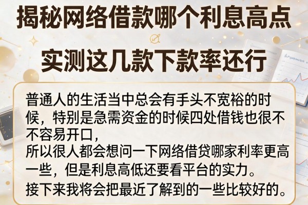 揭秘网络借款哪个利息高点，实测这几款下款率还行