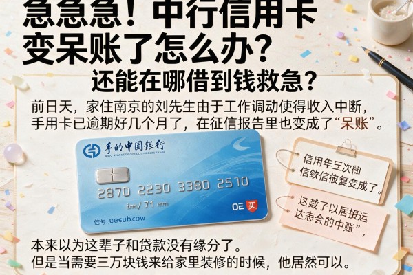 急急急！中行信用卡变呆账了怎么办？还能在哪借到钱救急？