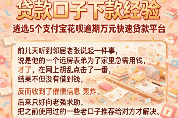 贷款口子下款经验，遴选5个支付宝花呗逾期万元快速贷款平台