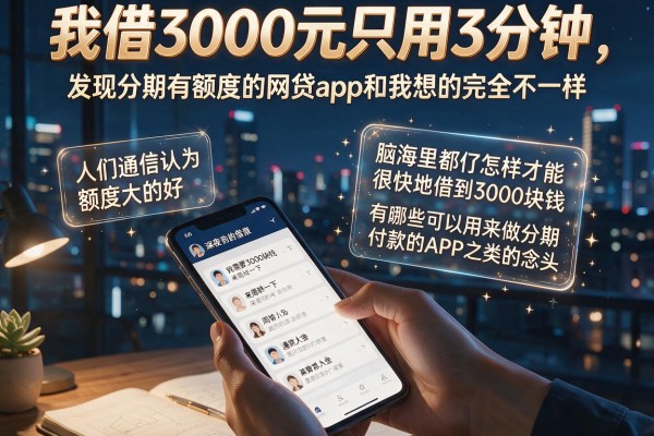 我借3000元只用3分钟,发现分期有额度的网贷app和我想的完全不一样