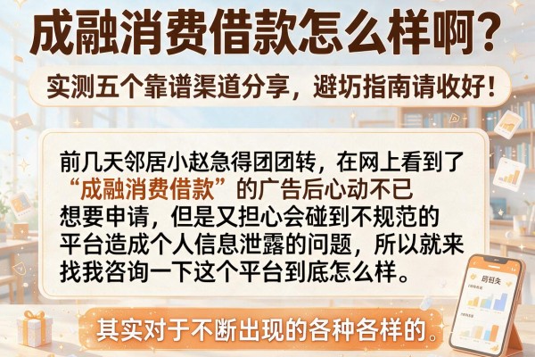 成融消费借款怎么样啊？实测五个靠谱渠道分享，避坑指南请收好！