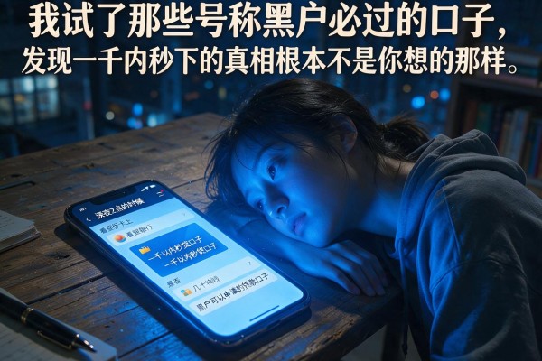 我试了那些号称黑户必过的口子，发现一千内秒下的真相根本不是你想的那样