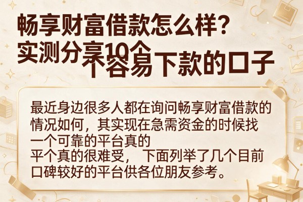 畅享财富借款怎么样？实测分享10个容易下款的口子
