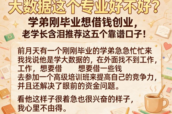 大数据这个专业好不好？学弟刚毕业想借钱创业，老学长含泪推荐这五个靠谱口子！