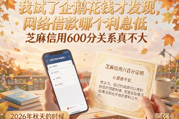我试了企鹅花钱才发现，网络借款哪个利息低和芝麻信用600分关系真不大
