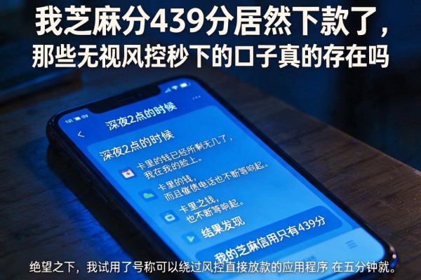 我芝麻分439分居然下款了,那些无视风控秒下的口子真的存在吗