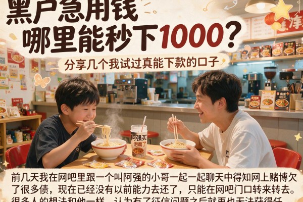 黑户急用钱哪里能秒下1000？分享几个我试过真能下款的口子
