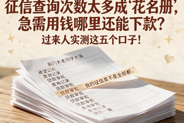 征信查询次数太多成‘花名册’，急需用钱哪里还能下款？过来人实测这五个口子！