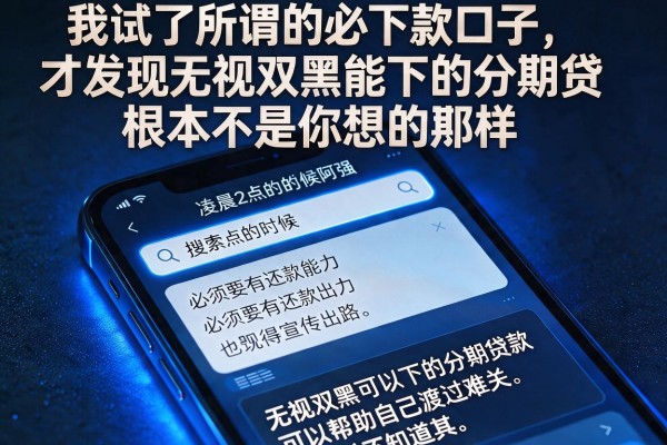 我试了所谓的必下款口子，才发现无视双黑能下的分期贷根本不是你想的那样