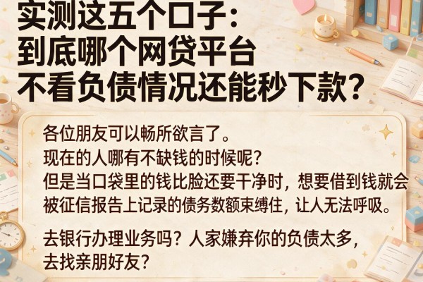 实测这五个口子：到底哪个网贷平台不看负债情况还能秒下款？