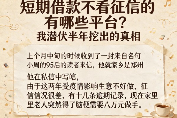 短期借款不看征信的有哪些平台？我潜伏半年挖出的真相