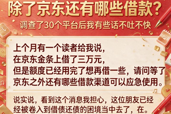 除了京东还有哪些借款？调查了30个平台后我有些话不吐不快