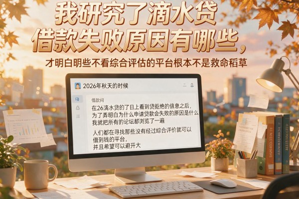 我研究了滴水贷借款失败原因有哪些，才明白那些不看综合评估的平台根本不是救命稻草