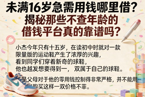 未满16岁急需用钱哪里借？揭秘那些不查年龄的借钱平台真的靠谱吗？