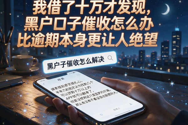 我借了十万才发现，黑户口子催收怎么办比逾期本身更让人绝望