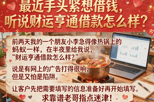最近手头紧想借钱，听说财运亨通借款怎么样？求靠谱老哥指点迷津！