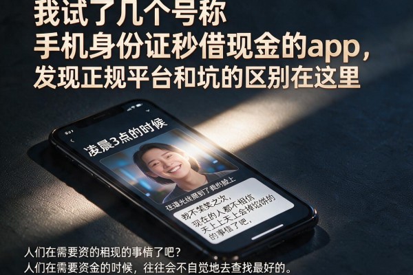 我试了几个号称手机身份证秒借现金的app,发现正规平台和坑的区别在这里