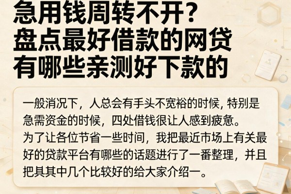 急用钱周转不开？盘点最好借款的网贷有哪些亲测好下款的