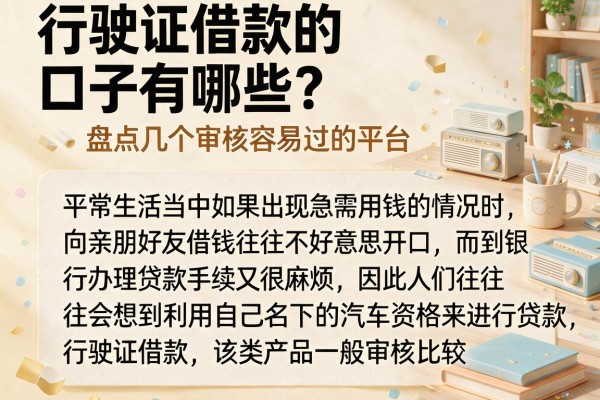 行驶证借款的口子有哪些？盘点几个审核容易过的平台