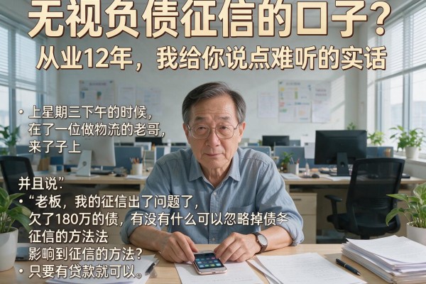 无视负债征信的口子？从业12年，我给你说点难听的实话