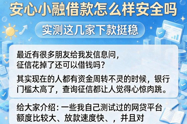 安心小融借款怎么样安全吗,实测这几家下款挺稳