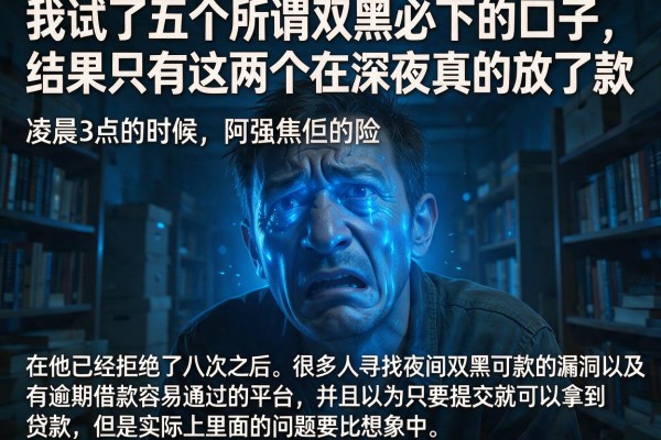 我试了五个所谓双黑必下的口子，结果只有这两个在深夜真的放了款