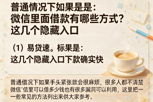 微信里面借款有哪些方式？这几个隐藏入口下款确实快