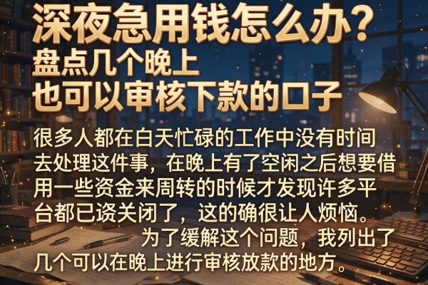 深夜急用钱怎么办？盘点几个晚上也可以审核下款的口子