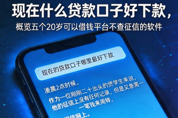 现在什么贷款口子好下款，概览五个20岁可以借钱平台不查征信的软件