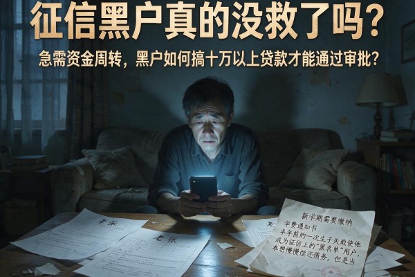 征信黑户真的没救了吗?急需资金周转,黑户如何搞十万以上贷款才能通过审批?