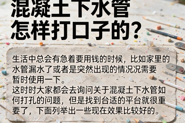 混凝土下水管怎样打口子的？盘点几个靠谱的下款渠道