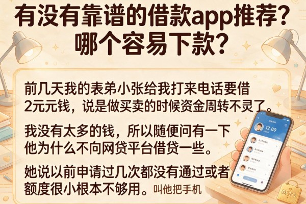 有没有靠谱的借款app推荐？哪个容易下款？