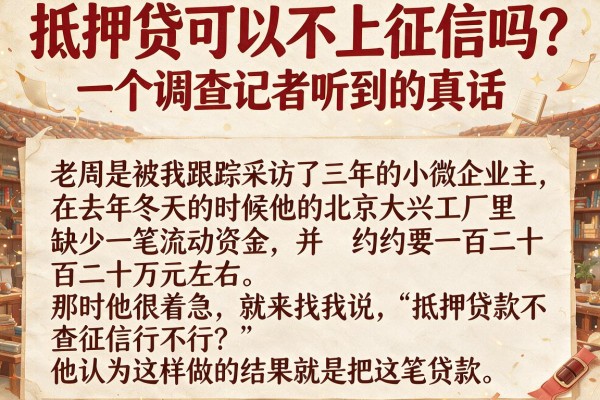 抵押贷可以不上征信吗？一个调查记者听到的真话