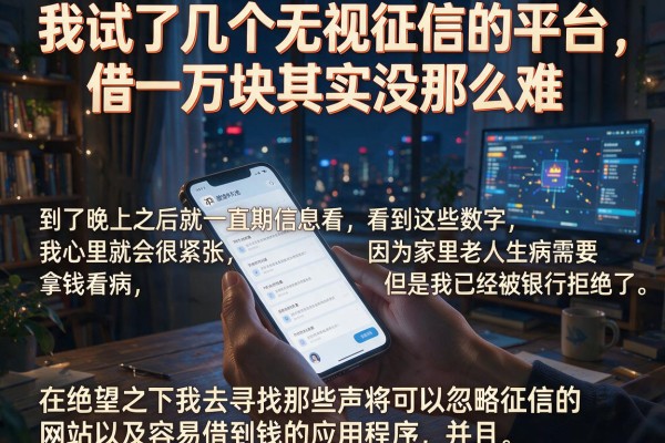 我试了几个无视征信的平台，借一万块其实没那么难