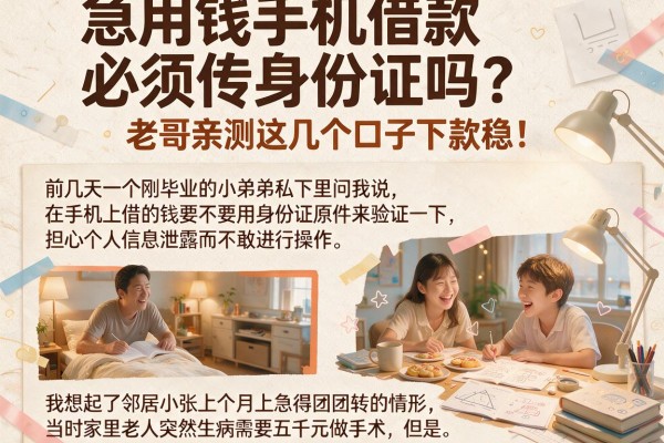 急用钱手机借款必须传身份证吗？老哥亲测这几个口子下款稳！