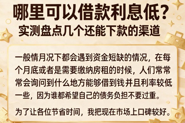 哪里可以借款利息低？实测盘点几个还能下款的渠道