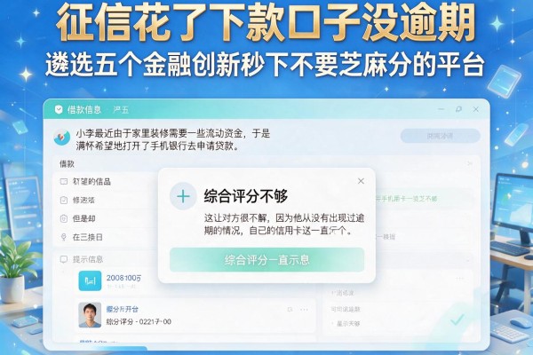 征信花了下款口子没逾期，遴选五个金融创新秒下不要芝麻分的平台