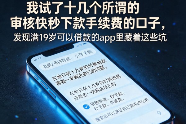 我试了十几个所谓的审核快秒下款手续费的口子，发现满19岁可以借款的app里藏着这些坑