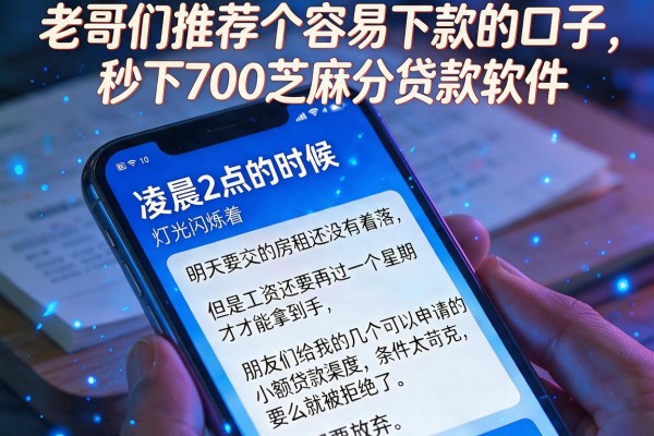 老哥们推荐个容易下款的口子，概括五个秒下700芝麻分贷款软件