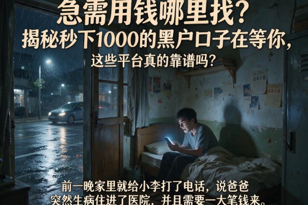 急需用钱哪里找？揭秘秒下1000的黑户口子在等你，这些平台真的靠谱吗？