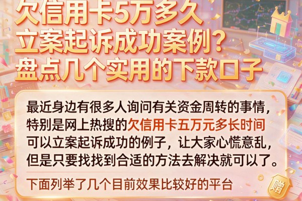 欠信用卡5万多久立案起诉成功案例？盘点几个实用的下款口子