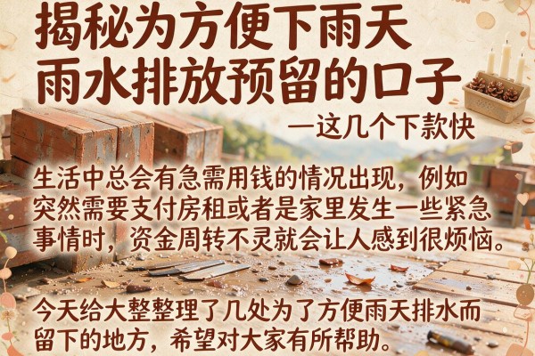 揭秘为方便下雨天雨水排放预留的口子，这几个下款快