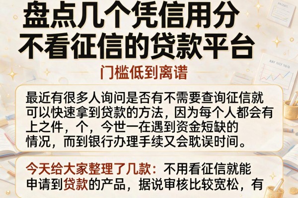 盘点几个凭信用分不看征信的贷款平台，门槛低到离谱