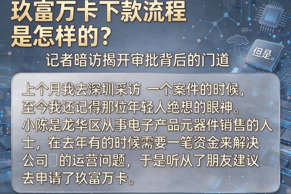 玖富万卡下款流程是怎样的？记者暗访揭开审批背后的门道
