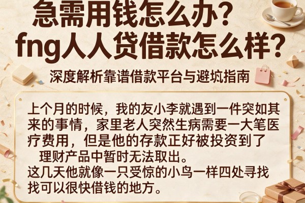 急需用钱怎么办？fng人人贷借款怎么样？深度解析靠谱借款平台与避坑指南