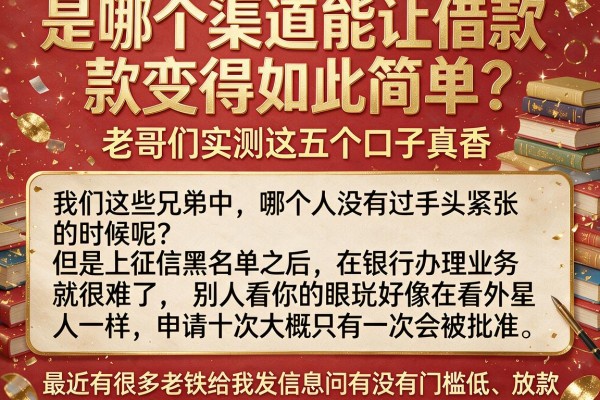 是哪个渠道能让借款变得如此简单？老哥们实测这五个口子真香