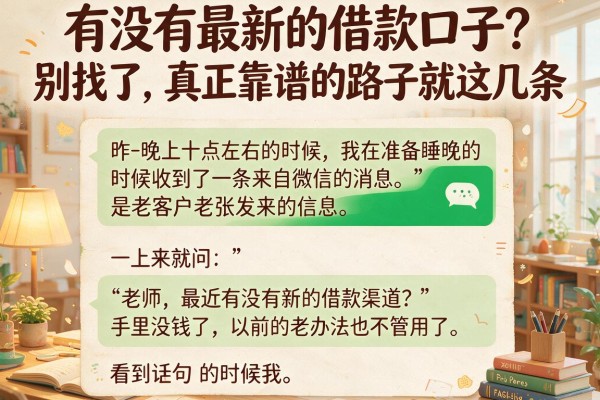 有没有最新的借款口子？别找了，真正靠谱的路子就这几条